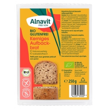 Alnavit Bruinbrood Glutenvrij Bio 250 g