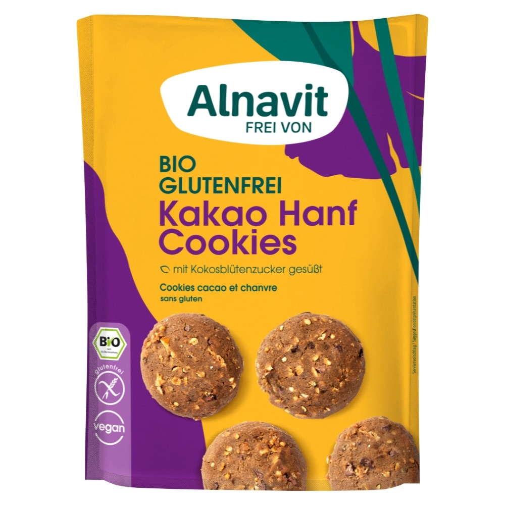 Alnavit Cacao-Hennep Koekjes Glutenvrij Bio 125 g