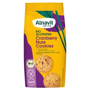 Alnavit Cranberry-Notenkoekjes Glutenvrij Bio 125 g