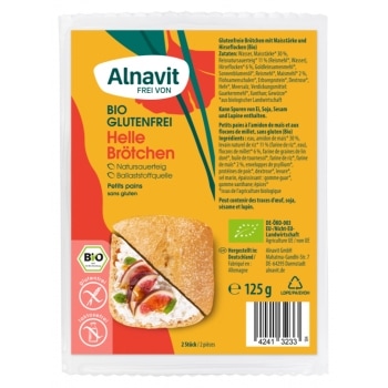 Alnavit Witte Afbakbroodjes Glutenvrij Bio 2 x 62,5 g
