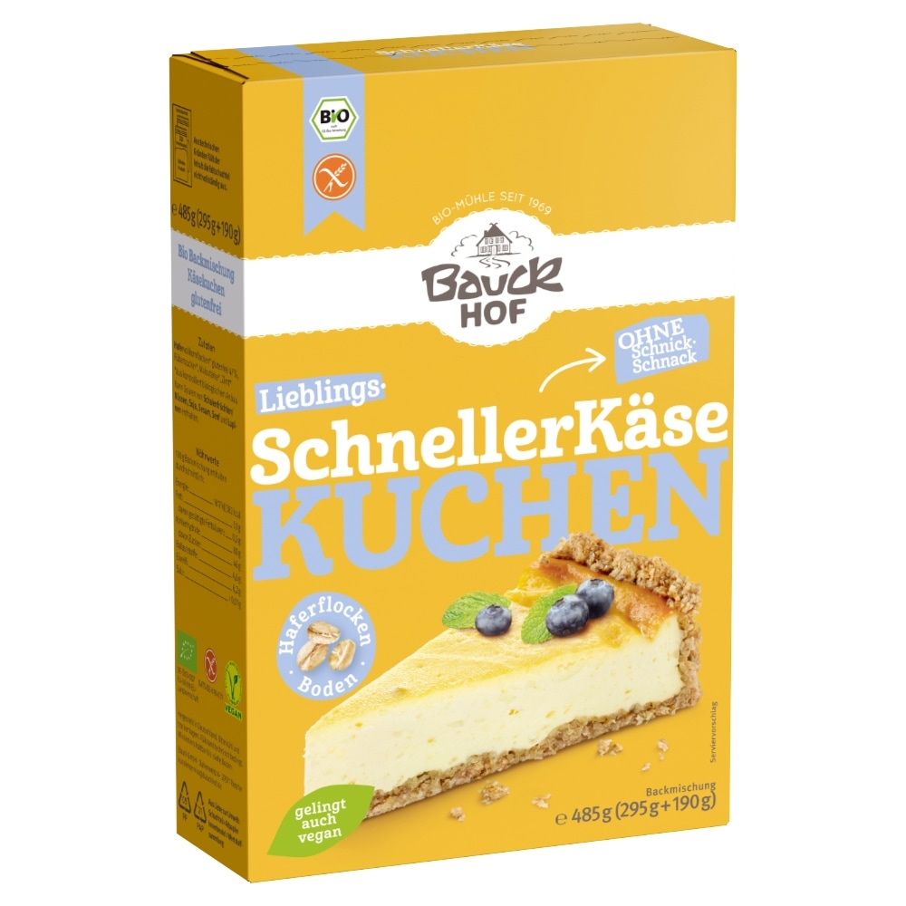 Bauckhof Cheesecake Bakmix Glutenvrij Bio 485 g