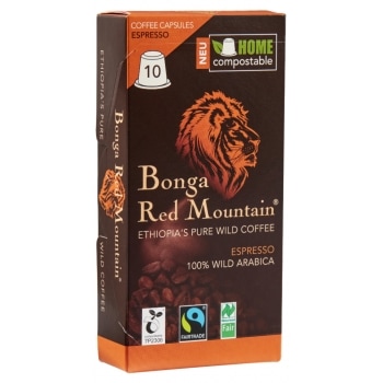 Bonga Red Mountain Espresso Koffiecups Naturland / Bio / Fair 10 x 5,5 g