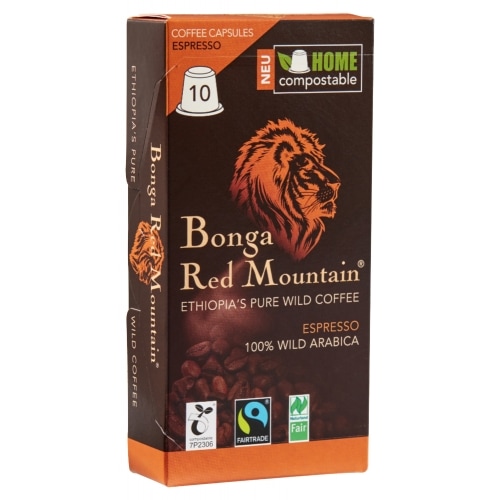Bonga Red Mountain Espresso Koffiecups Naturland / Bio / Fair 10 x 5,5 g