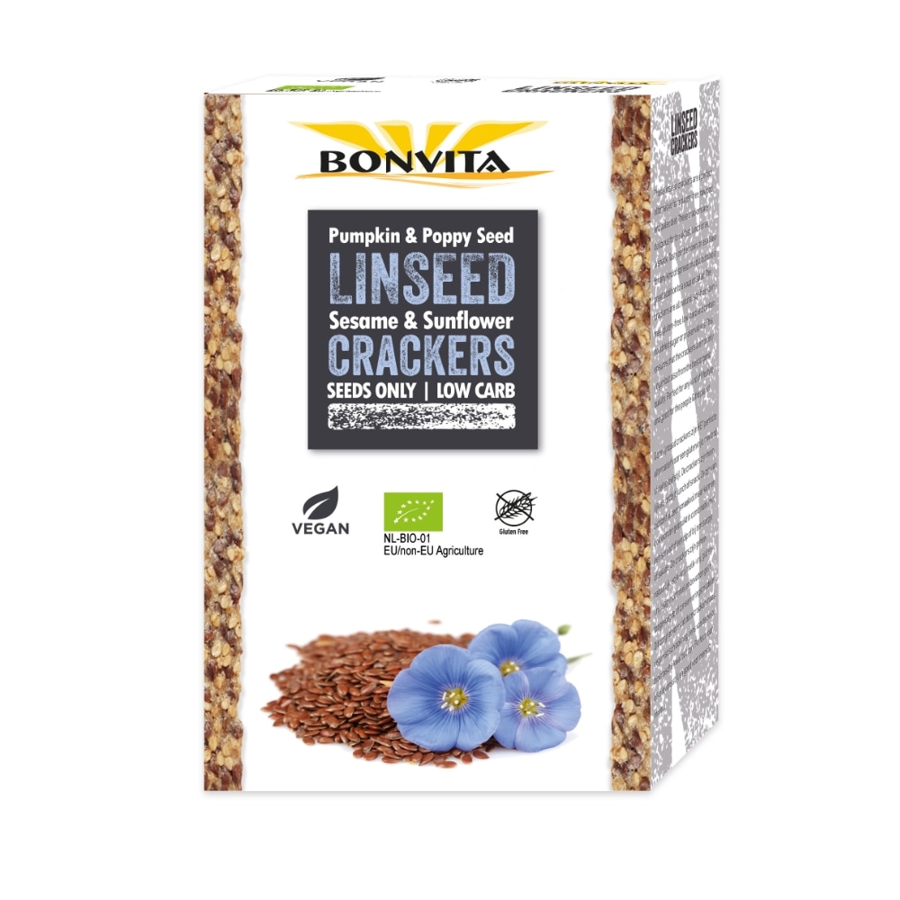 Bonvita Lijnzaadcrackers Glutenvrij Bio 100 g