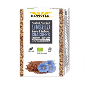 Bonvita Lijnzaadcrackers Glutenvrij Bio 100 g
