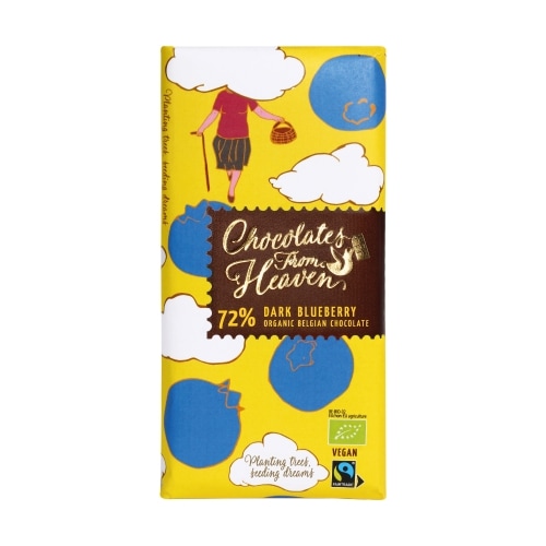 Chocolates From Heaven Pure Chocoladetablet 72% Bosbes Bio / Fair 100 g