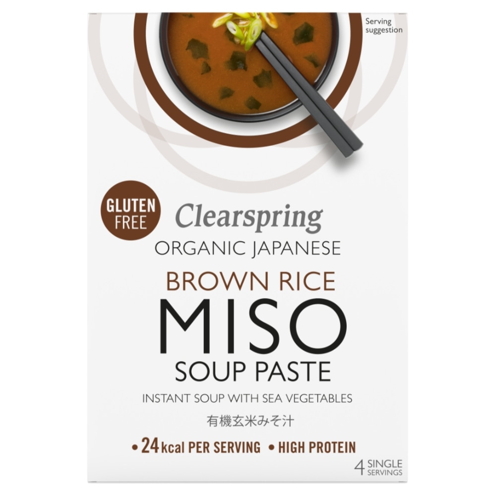 Clearspring Bruine Miso Soeppasta Bio 4 x 15 g