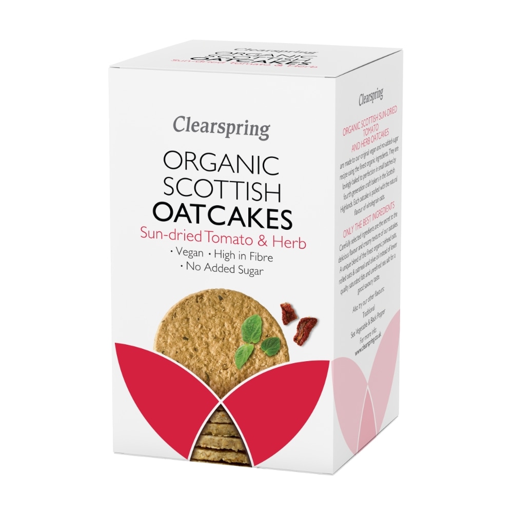 Clearspring Oatcakes Tomaat-Kruiden Volkoren Bio 4 x 50 g