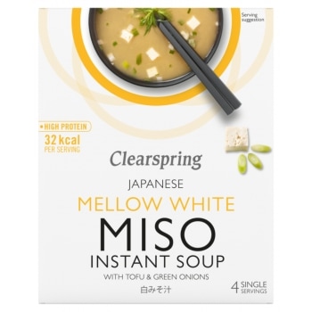 Clearspring Witte Miso Soeppoeder Mellow White 4 x 10 g