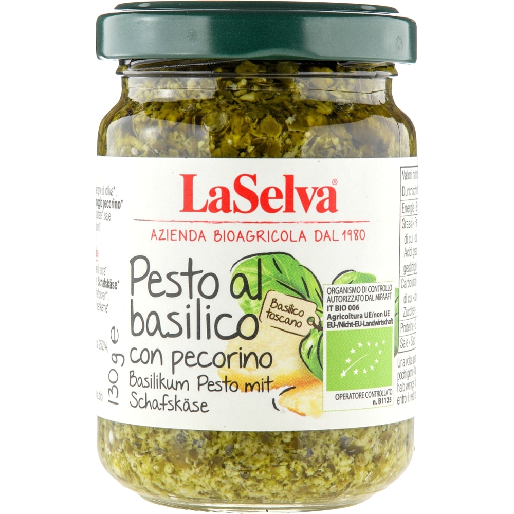LaSelva Pesto Al Basilico Pecorino Bio 130 g