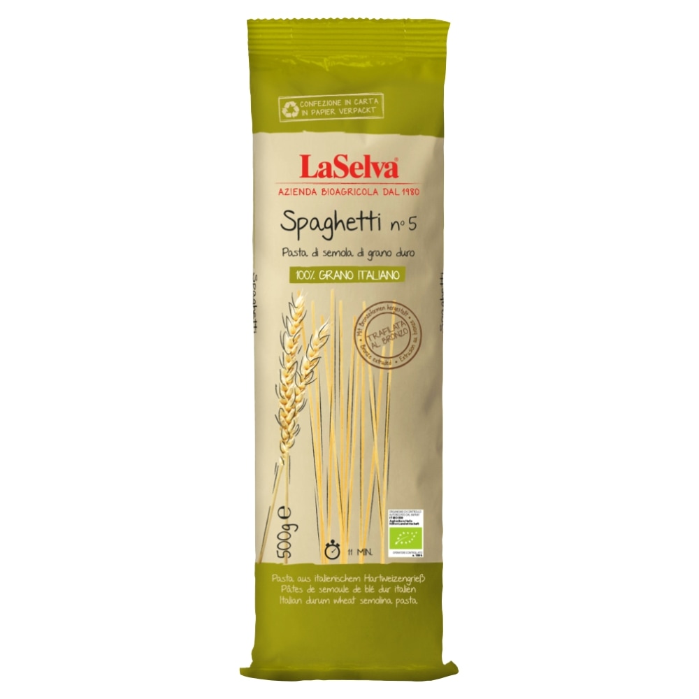 LaSelva Tarwe Spaghetti n5 Wit Bio 500 g